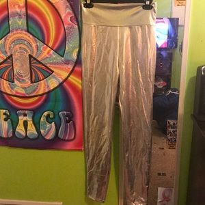 Metallic Silver Pants